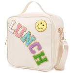 Kunoli Insulated Kids Lunch Bags, Boys Girls Lunch Bag, White Lunch Bag for Women, Boite a Lunch Femme Cooler Bag Insulated Reusable Leakproof Womens Lunch Bag for Work, Picnic, School, BBQ