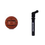 Spalding BB Crossover-Brick-6 Basketball, Size 6 (Orange) + Vector X Dual Action Air Pump