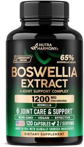 Boswellia 1200mg - Boswellia Extract | Turmeric | Hyaluronic Acid | MSM | Same - Joint Health & Comfort - Boswellia Serrata | 65% Boswellic Acid - for Men & Women - Made in USA - 120 Capsules