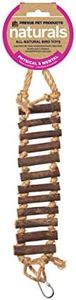 Prevue Pet Products Naturals Rope Ladder Bird Toy, Wood Stairs Climbing Activity Attachment for Birdcage, Earth Tone Brown 62806