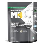 MuscleBlaze Biozyme Performance Whey Protein | Clinically Tested 50% Higher Protein Absorption | Informed Choice UK, Labdoor USA Certified & US Patent Filed EAF® (Magical Mango, 1 kg Refill Pack)