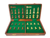 ENTERRO Chess Board Set Wooden Foldable14 x 14 inch with 2 Extra Queens - Handcrafted Magnetic Chess Pieces