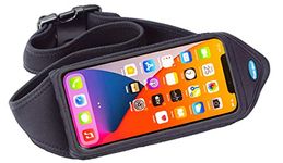 Tune Belt IP7 Running Belt for Women Men, Cell Phone Belt Holder, Waist Fanny Pack For iPhone 14/15, 14/15 Pro, 11/12/13 Pro, 12/13 mini, X/XS/XR, Galaxy S22/S23, With Accessory Pocket – Black