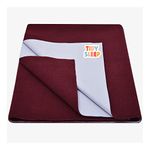 Tidy Sleep Instadry Anti-Piling Fleece Extra Absorbent Quick Dry Sheet for New Born Babies, Cotton Bed Protector Mattress Pack of 1 Maroon Large (140x100) cm