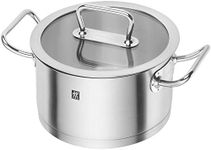 ZWILLING 65122-200 Pro Stew Pot 7.9 inches (20 cm) (with Glass Lid), Two-Handed, Stainless Steel, 3-Layer Bottom Structure, Induction Compatible