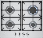 NEFF, N70, T26CIP8N0, 60cm Gas Hob with 4 burner, Optimised FlameSelect, 2 Dishwasher suitable cast iron pan supports, Detachable metallic sword dials