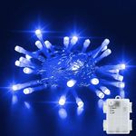 Dalugo Blue Battery Fairy Lights, 3M 30 LED Blue String Lights with 6h Timer, IP65 Waterproof Battery Powered Fairy Lights for Indoor Outdoor Christmas Decorations