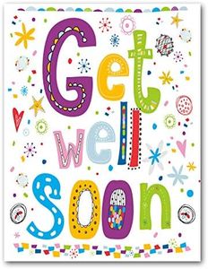 Small World Greetings Large Get Well Soon Card from Group- Blank Inside With Envelope - 11.75" x 9" - Feel Better Soon for Kids, Adults After Surgery, and More