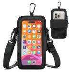 Phone Holder for Running, Walking, and Workout - Adjustable Arm Band Armband for iPhone and Cell Phones - Clear Crossbody Phone Pouch Purse with Strap for Women Men