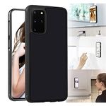 Omio for Samsung Galaxy S20 Plus Antigravity Case Ultra Thin Magical Nano Sticky Technology Antigravity Protective Cover Nano Suction Flexible Non-Slip Anti-Scratch Case for Galaxy S20 Plus Case Black