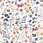 VEELIKE Rustic Pressed Leaves Floral Wallpaper Stick and Peel 17.7''x354'' Vintage Floral Contact Paper for Walls Cabinets Shelves Drawers Removable Wallpaper Floral Mural for Bathroom Bedroom Nursery