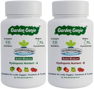 Garden Genie Hydroponic Nutrients A & B 450g | Solid Mixture for Vertical Farming, Fruits, Vegetables, Tomatoes & Flowers - Makes 2 Litre Concentrate & 200 Litre Solution