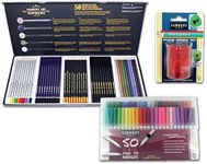 Sargent Art 22-0083 Draw & Color Art Set with Bonus Pencil Sharpener 101 Pc Colored Pencils, Markers, Sharpener