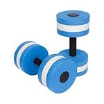 Aquatic Dumbells, 2PCS Water Aerobic Exercise Foam Dumbbell Pool Resistance, Water Weight Water Aerobics High-Density EVA-Foam Pool Fitness Barbells Hand Bar Exercises Equipment for Weight Loss