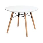 2xhome White Round Kids Table