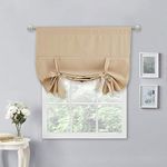 NICETOWN Kitchen Curtains Roman Shades - Biscotti Beige Blackout Tie Up Vertical Curtain Balloon Shades for Bathroom/Door Window (1 Piece, 40 inches W by 54 inches L)