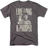 Popfunk Star Trek Live Long & Prosper T Shirt & Stickers (Small) Charcoal