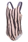 Moon Tree Girls One Piece Swimsuits Summer Swimwear Halter Bathing Suits Brown Stripe Size 7/6-7 Years