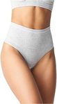 Yummie Women's Cotton Seamless Shapewear Thong, Heather Grey, S/M