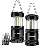 LED Camping Lantern, Costech 2 Pack Portable Brightest Outdoor Emergency Light; with 12 AA Batteries for Camping, Hiking, Fishing, Hurricane, Storm, Outage