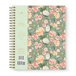 2024 Floral Annual Planner by Bright Day, Yearly Monthly Weekly Daily Spiral Bound Dated Agenda Flexible Cover Tabbed Notebook, 8.25 x 6.25