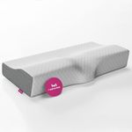 IWS Ergonomic Cervical Pillow - Spine Alignment Pillow - Memory Foam & Activated Charcoal for Pain-Free - Odorless Comfortable Sleep with Orthopedic Neck & Back Support