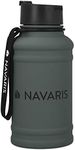 Navaris Stainless Steel Water Bottle - 1.3 Litre Large Metal Sports, Camping, Gym Canteen for Drinking Water, Liquid, Drinks