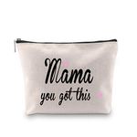 MBMSO You Got This Mama Gifts Mom Cosmetic Bag Gift for New Mama Travel Bag Funny New Mom Gifts Make Up Pouch Bags, Mama You Got Thisbag