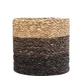 KADAM HAAT Handmade Sabai Grass Planter | Storage Pot Perfect for Indoor, Home Decor, Garden, Bedroom, Living Room | Can be Used as Storage Bin (Natural & Black, Small)