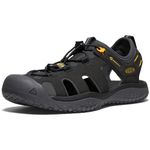 KEEN Men's SOLR High Performance Sport Closed Toe Sandals, Black/Gold, 12 D (Medium) US