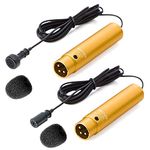 Movo LV-6 Pro Grade Omnidirectional and Cardioid XLR Lavalier Condenser Microphone Set (48V Phantom Powered)