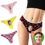 EAQ Custom Underwear for Women Personalized Panties with Face for Girlfriend & Wife Funny Thong Underpants as Birthday Valentine's Day Gifts-WomenStyle13-S