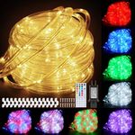 Rope Lights Outdoor Color Changing, 50ft Warm White Rope Lighting 150 LED String Lights Plug in with Remote, 30 Colors Rope Light for Indoor Garden Patio Camping Room Landscape Tree Christmas Décor