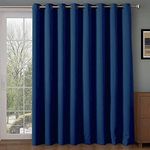 Rose Home Fashion RHF Function Curtain-Wide Thermal Blackout Patio Door Curtain Panel, Sliding Door Insulated Curtains,Extra Wide Curtains,Vertical Blinds,Grommet Curtains(Navy-100 by 96 Inches)