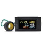 amiciSense Digital Energy Meter Single phase 6 in 1, 40V-300V AC 100A Power Meter with Multi-Colour Display (22kW)