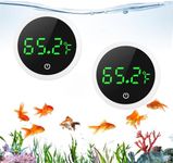 LOFICOPER Digital Aquarium Thermometer, Stick-on Fish Tank Thermometer, Small Temperature Sensor with Touch Screen, ±0.1℉ High Precision, Battery, for Fish, Axolotl, Turtle, 2 Pack