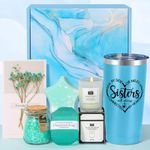 Sister Gifts from Sisters, Birthday Pamper Gifts for Big Little Sister, Unique Blue Self Care Package Relaxation Spa Bath Set for Her, Women Pamper Hamper Birthday Gifts for Bestie