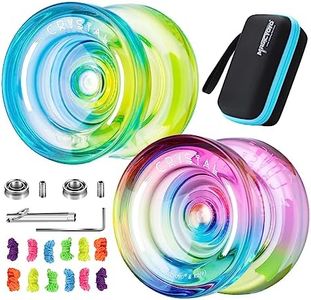 MAGICYOYO Responsive Yoyo Professional K2 Crystal, Dual Purpose Yo yo for Kids and Advanced Players, Plastic Gradient Yo-yos with 12 Yoyo Strings, Yo-Yo Case, Accessory Kit (Gradient Pack)