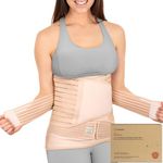 3 in 1 Postpartum Belly Support Wrap – Postpartum Belly Band, After Birth Body Shaper Waist Shapewear, Post Pregnancy Belly Support Band (Classic Ivory, M/L)