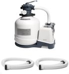 INTEX 3000 GPH Above Ground Swimming Pool Sand Filter Pump with Automatic Timer with 2 Pack of 1.5" Diameter 1500 GPH Pump Replacement 59" Hoses