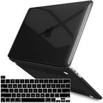 CASOSHIELD Compatible with New MacBook Pro 13 Inch Case 2022 2021 2020 M1 A2238 A2289 A2251 A2159 A1989 A1706 A1708, Hard Shell Case & Keyboard Cover for Mac Pro 13 Touch Bar- Crystal Black