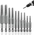 Xiciki 10 PCS Screw Extractor Drill Bit Set,1/4" Hex Shank Broken Screw Extractor, Bolt Extractor,Screw Remover And Extractor Bit Set for Removing Broken Bolts, Studs