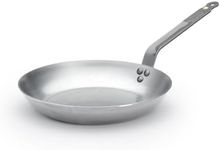 de Buyer Mineral B Carbon Steel Fry Pan - 8” - Ideal for Searing, Sauteing & Reheating - Naturally Nonstick - Made in France