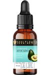 Soulflower Avocado Hair Oil for Hair Growth, Moisturizing Skin & Face Massage | 100% Pure, Natural and Cold-Pressed, Medium Consistency, Penetrates Deeply, 30ml