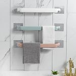 ARURA (LABEL) Self Adhesive Towel Bar Hard Plastic Towel Bar Drilling Free Towel Holder Non-Rust Towel Rack Slippers Rack Kitchen Rack (Multicolor) (3)