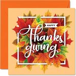 Thankgiving Greetings Card for Women Men - Happy Thanksgiving - Sister Brother Cousin Uncle Auntie Mom Dad Grandma Grandpa, 145mm x 145mm Single Greeting Cards Gift