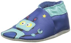 Robeez Boy's Unisex Babies' CRASY Robot Crawling Shoes, Blue Bleu Fonce Klein 52, 1.5/2 UK Child