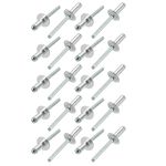 sourcingmap 20 Pcs 6.4mm x 16mm x 16mm Aluminum Open End Large Flange Blind Rivets