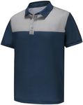 MOHEEN Men's Short Sleeve Polo Shirt Advantage Performance Quick Dry Polo Shirts for Men Sweat-Wicking (Navy/Gray,3XL)