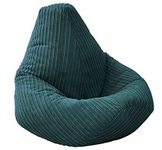 Jumbo Cord Beanbag Chair, Large Bean Bags in Plush Jumbo Cord High back Beanbags, Lounger, Jumbo Cord Beanbags, Recliner Highback (Teal)